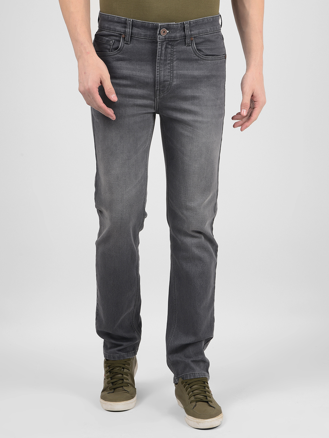 Numero Uno Men Solid Grey Jeans